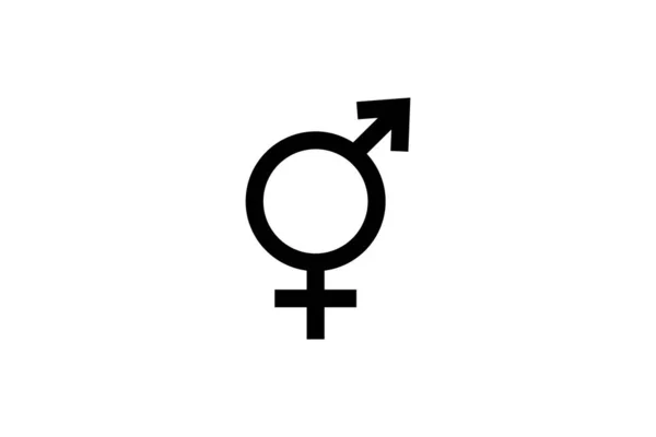 Bigender Symbool Gendersymbool Eenvoudig Vectorontwerp Bewerkbaar — Stockvector