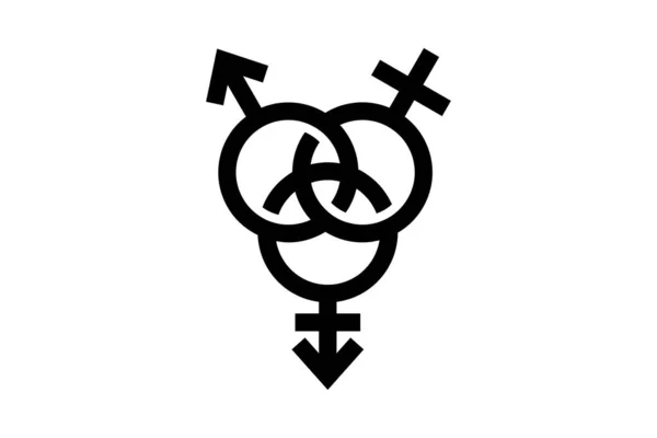 跨性别符号 性别焦虑症符号 可编辑的简单向量设计 — 图库矢量图片
