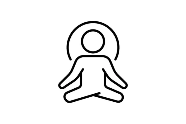 Yoga Fitness Ikone Symbol Zusammenhang Mit Gesundem Leben Linien Icon — Stockvektor