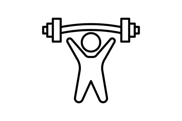 Weightlifter Icon Man Lifting Barbell Icon Related Fitness Healthy Living — Stock Vector