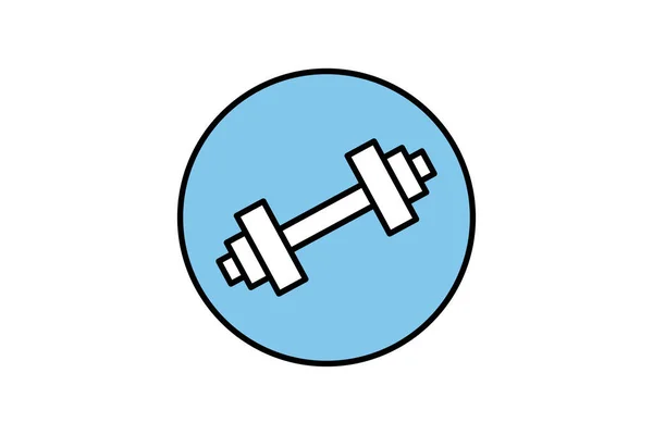 杠铃图标 与健身 体育器材有关的图标 双色调图标风格的设计 可编辑的简单向量设计 — 图库矢量图片