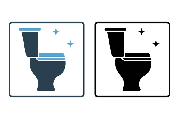 Tuvalet Temizleme Ikonu Hijyenle Ilgili Bir Ikon Tuvalet Temizliği Katı — Stok Vektör