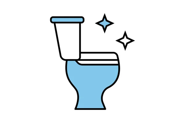Toilettenreinigungssymbole Symbol Zusammenhang Mit Hygiene Badreinigung Zwei Ton Ikone Stil — Stockvektor