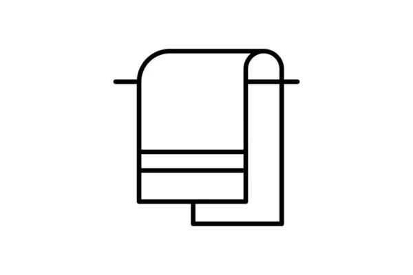 Значок Полотенца Икона Связанная Ванной Комнатой Истерика Дизайн Иконки Линии — стоковый вектор