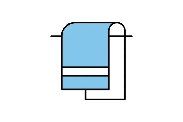 Значок Полотенца Икона Связанная Ванной Комнатой Истерика Двухтональный Дизайн Иконок — стоковый вектор