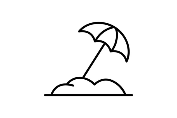 海滩伞图标 与夏天 海滩有关的图标 线条图标风格的设计 可编辑的简单向量设计 — 图库矢量图片