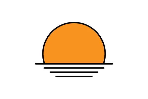 Ікона Сходу Сонця Або Схід Сонця Сан Пляж Дизайн Лінійного — стоковий вектор