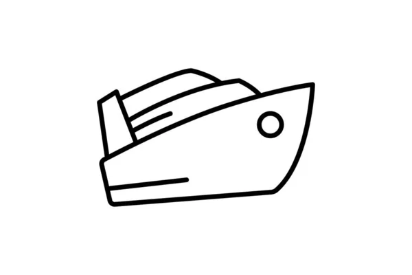 船のアイコン ラインアイコンスタイルのデザイン シンプルなベクトルデザイン編集可能 — ストックベクタ