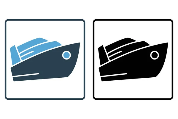 Значок Корабля Суцільний Дизайн Стилю Піктограм Простий Векторний Дизайн Який — стоковий вектор