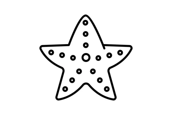 Icono Estrella Mar Diseño Estilo Icono Línea Diseño Vectorial Simple — Vector de stock