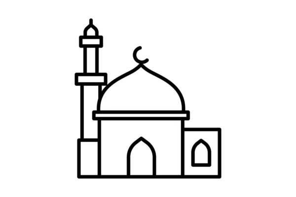 Ikon Masjid Ikon Yang Berhubungan Dengan Agama Bangunan Desain Gaya - Stok Vektor
