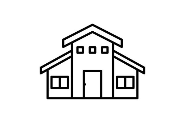 Икона Дома Средиземноморского Стиля Икона Связанная Недвижимостью Гостиницей Зданием Дизайн — стоковый вектор