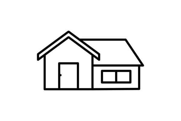 Значок Нерухомості Ікона Пов Язана Нерухомістю Будівлею Дизайн Стилю Лінії — стоковий вектор