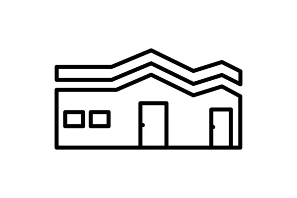 Haus Mediterranen Stil Ikone Symbol Zusammenhang Mit Immobilien Hotel Gebäude — Stockvektor