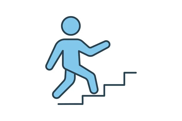 Success Stairs Icon People Stairs Icon Related Career Business Climb — Stock Vector