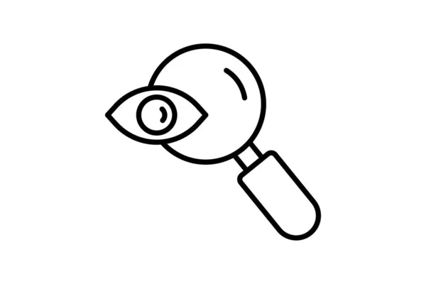 Icon Suchen Auge Mit Der Lupe Symbol Zusammenhang Mit Suchen — Stockvektor