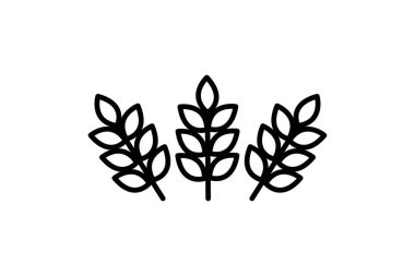 Buğday ikonu. Fırın, tam tahıl ve tarımla ilgili bir ikon. Satır simgesi tasarımı. Basit vektör tasarımı düzenlenebilir