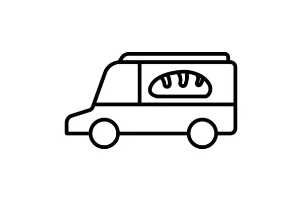 Εικονίδιο Φορτηγού Εικονίδιο Που Σχετίζεται Την Υπηρεσία Αρτοποιίας Αυτοκίνητο Παράδοσης — Διανυσματικό Αρχείο
