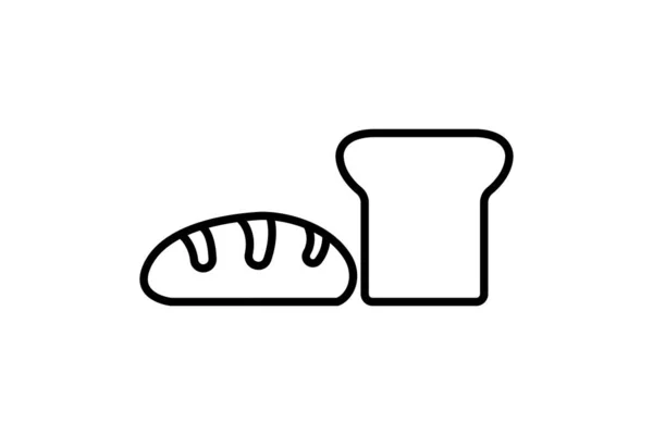 Brot Symbol Symbol Zusammenhang Mit Element Der Bäckerei Lebensmittel Linien — Stockvektor