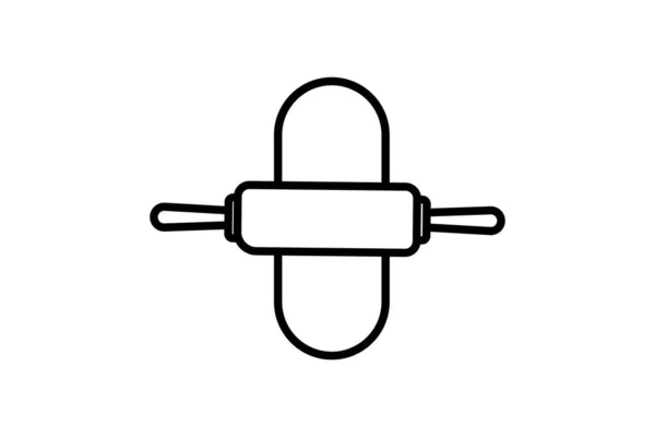 Nudelholz Symbol Mit Teig Symbol Zusammenhang Mit Elementen Wie Bäckerei — Stockvektor