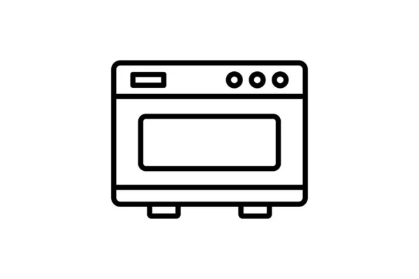 Oven Icon Icon Related Element Bakery Electronic Devices Line Icon — Stock Vector