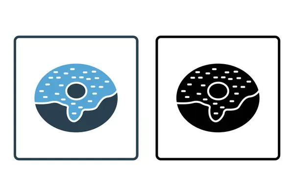 Значок Пончика Икона Связанная Хлебобулочными Изделиями Продуктами Питания Дизайн Стиле — стоковый вектор