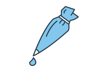 Pasta poşeti ikonu. Fırın elementi ile ilgili simge. Düz çizgi simgesi tasarımı. Basit vektör tasarımı düzenlenebilir