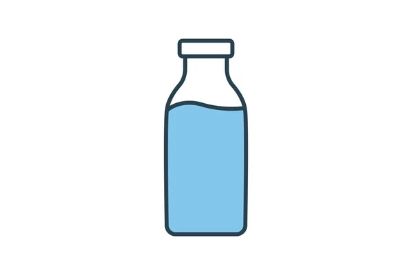 Молочна Ікона Ікона Пов Язана Елементом Хлібобулочних Виробів Напоїв Дизайн — стоковий вектор
