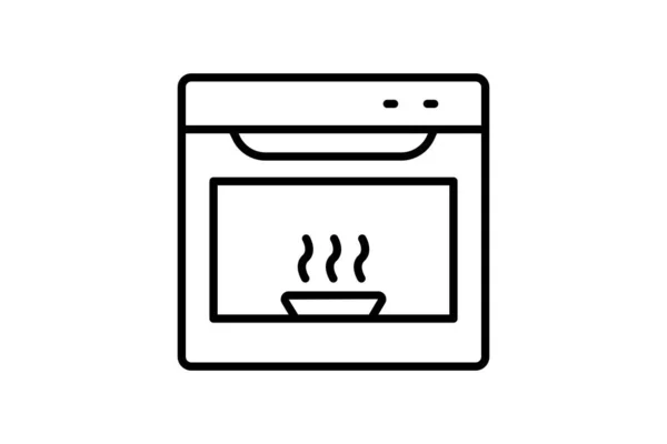 Значок Печи Иконка Связанная Электронными Бытовыми Приборами Дизайн Иконки Линии — стоковый вектор