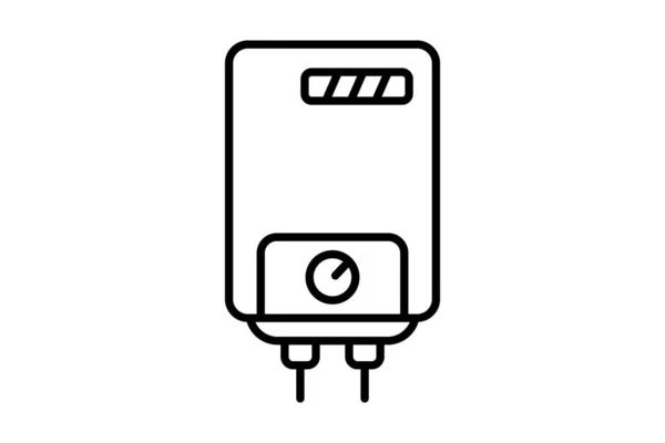 Warmwasserbereiter Symbol Symbol Zusammenhang Mit Elektronischen Haushaltsgeräten Linien Icon Stil — Stockvektor