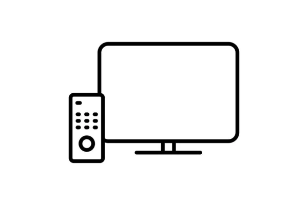 Fernsehikone Symbol Zusammenhang Mit Elektronischen Haushaltsgeräten Linien Icon Stil Design — Stockvektor