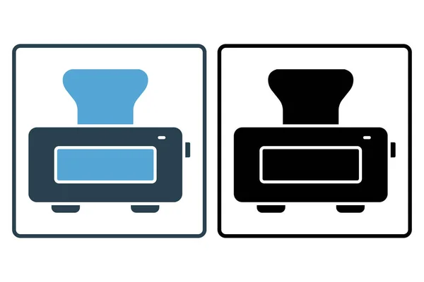 Toaster Symbol Symbol Zusammenhang Mit Küche Haushaltsgeräten Solides Design Stil — Stockvektor