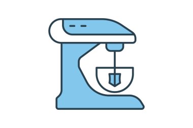 Mutfak karıştırıcı ikonu. Elektronik ev aletleriyle ilgili bir ikon. Düz çizgi simgesi tasarımı. Basit vektör tasarımı düzenlenebilir