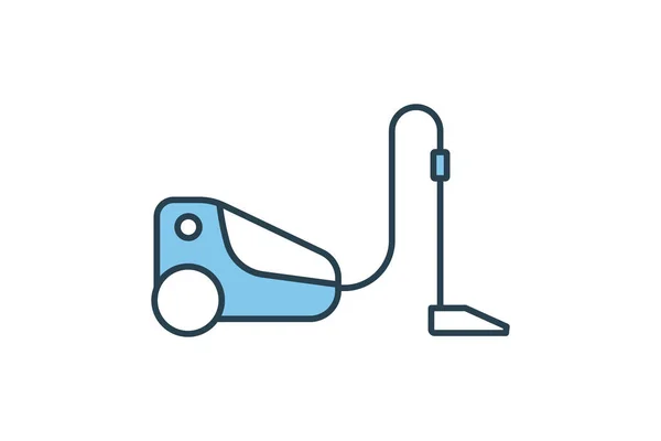 Staubsauger Symbol Symbol Zusammenhang Mit Reinigung Elektronik Haushaltsgeräte Flache Linie — Stockvektor