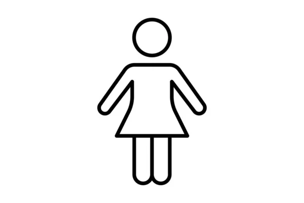 Frauenikone Symbol Zusammenhang Mit Dem Zeichen Toilette Ankleideraum Bad Linien — Stockvektor