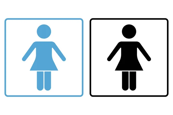 Frauenikone Symbol Zusammenhang Mit Dem Zeichen Toilette Ankleideraum Bad Solides — Stockvektor