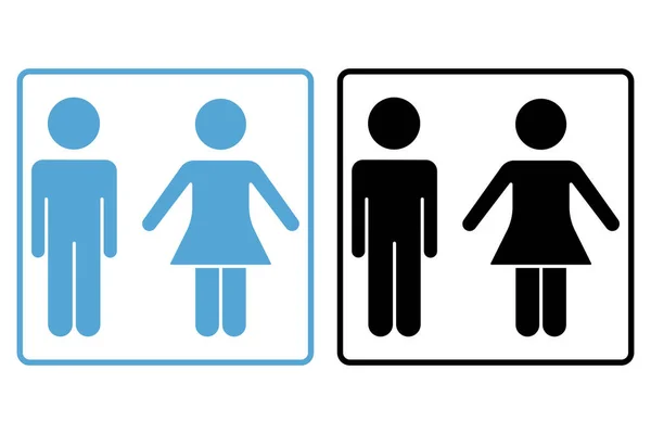 Чоловік Жінка Значок Значок Пов Язаний Туалетом Роздягальнею Ванною Кімнатою — стоковий вектор