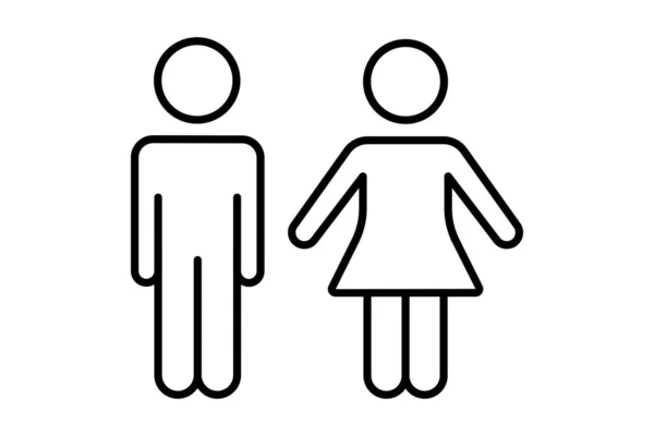 男性と女性のアイコン トイレ 脱衣所 浴室に関するアイコン ラインアイコンスタイルのデザイン シンプルなベクトルデザイン編集可能 — ストックベクタ