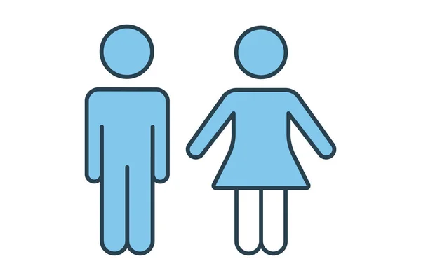 Mann Und Frau Ikone Symbol Zusammenhang Mit Dem Zeichen Toilette — Stockvektor
