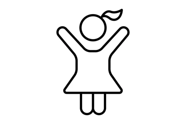 Дівчина Значок Ікона Пов Язана Знаком Дитячого Туалету Роздягальні Дітей — стоковий вектор
