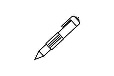 Kalem simgesi. Kırtasiyeyle ilgili simge. çizgi simgesi tarzı. Basit vektör tasarımı düzenlenebilir