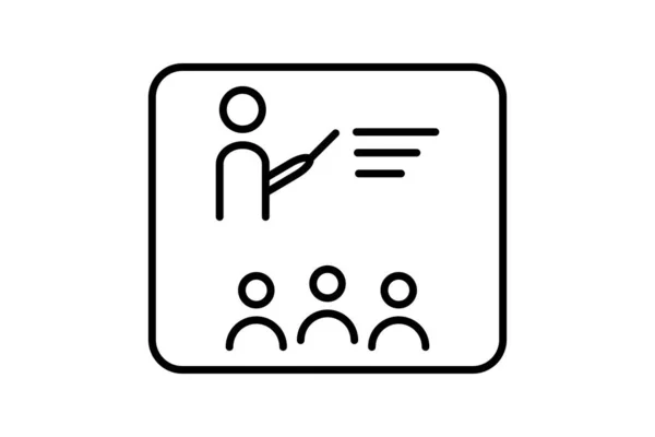 Lehr Ikone Ikone Zusammenhang Mit Schreibwaren Zeilensymbolstil Einfaches Vektordesign Editierbar — Stockvektor