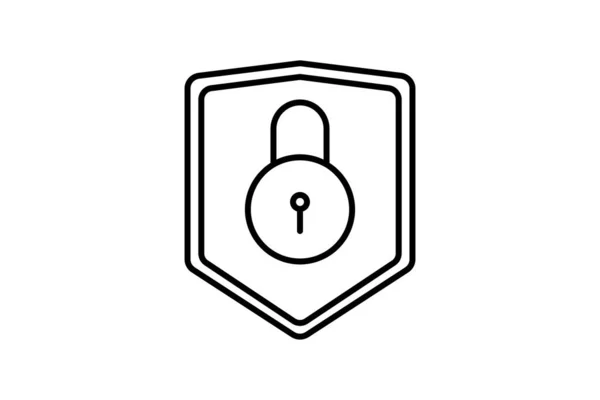 Ikona Bezpiecznego Zamka Ikona Dotycząca Zabezpieczeń Ustawień Dostępu Styl Ikony — Wektor stockowy