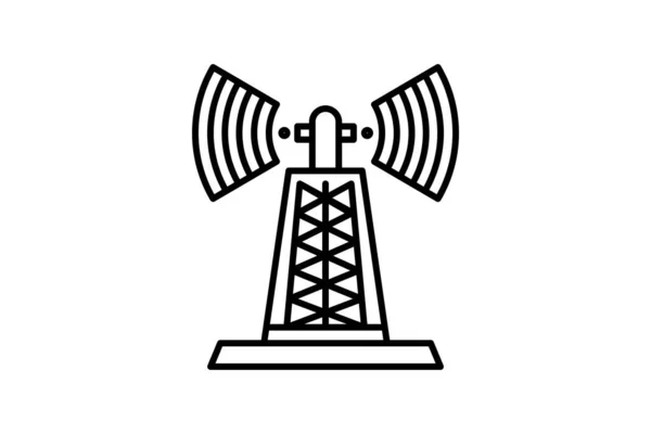 Значок Сетевой Сигнал Значок Относящийся Настройкам Сети Подключения Стиль Значка — стоковый вектор