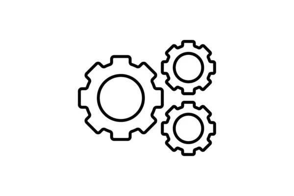 Konfigurationssymbol Symbol Bezug Auf Getriebe Einstellungen Und Konfiguration Zeilensymbolstil Einfaches Vektorgrafiken
