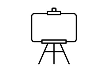 Easel simgesi. Resim ile ilgili bir ikon. Tuvali tutmak için kullanılır. çizgi simgesi tarzı. Basit vektör tasarımı düzenlenebilir
