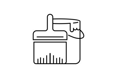 Tencereleri Boya simgesi. Resim ile ilgili bir ikon. çizgi simgesi tarzı. Basit vektör tasarımı düzenlenebilir