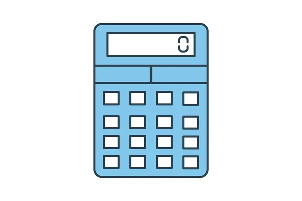 Taschenrechner Symbol Ikone Zusammenhang Mit Schreibwaren Flache Linie Icon Stil — Stockvektor