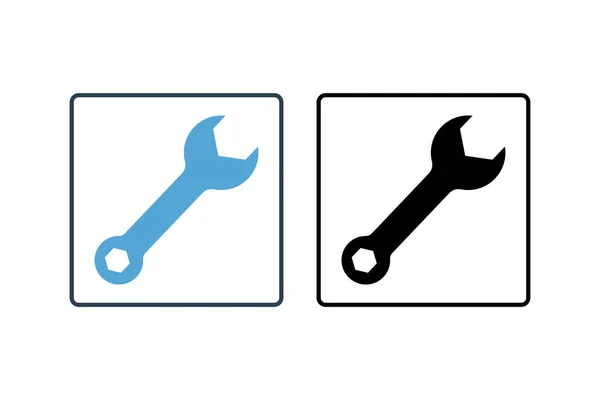 Wrench Icon Icon Related Repair Maintenance Assembly Applications User Interfaces — Stock Vector