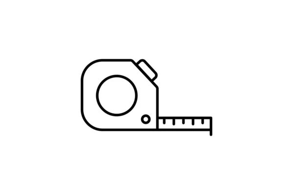 テープ測定アイコン 家庭の改善 アプリケーション ユーザーインターフェイスに関連するアイコン ラインアイコンスタイル 編集可能なシンプルなベクトルデザイン — ストックベクタ